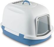 STEFANPLAST SUPER QUEEN Kattenbak met filter, wit/hemelsblauw