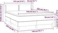 vidaXL Boxspring met matras fluweel zwart 140x200 cm