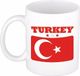 Bellatio Decorations Koffie Mok Turkije Vlag Print 300 ml Wit Keramiek
