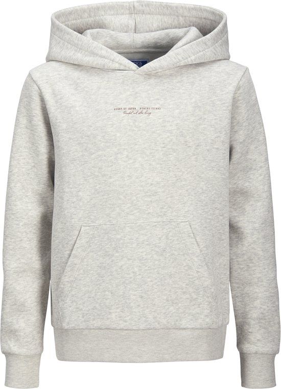 JACK&JONES JJKENJI SWEAT HOOD JNR Jongens Sweater 128 Wit Melange
