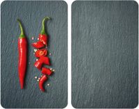 Wenko Afdekplaat Cayenne 30 X 52 Cm Glas/keramiek Grijs 2 Stuks