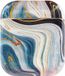 Coque de protection pour AirPods en marbre bleu glacé