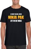 Bellatio Decorations Shoppartners Bv Mijn ninja pak zit in de was fun t-shirt heren zwart - Carnaval verkleedkleding L