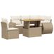 vidaXL Loungeset met Kussens, Poly Rattan, Beige