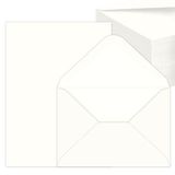 50 Kraft 50 stuks kraft-enveloppen met blanco vouwkaarten, briefpapier voor knutselwerk, uitnodigingen, felicitaties, Thanksgiving, DIN C6/A5, wit