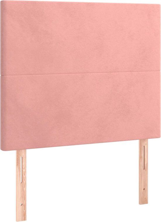 vidaXL Hoofdbord Roze Fluweel 80x5x118/128 cm