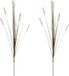 Mica Decorations Rietgras/pluimgras kunstplant losse steel - 2 stuks - groen/paarse pluimen - 84 cm