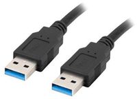 Lanberg USB 3.0 A Male naar USB 3.0 A Male kabel 1.8 meter Zwart