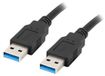 Lanberg USB 3.0 A Male naar USB 3.0 A Male kabel 1.8 meter Zwart