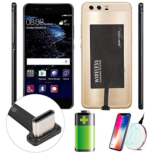 Riuty Panda Riuty Type C draadloze oplader ontvanger, universele Type-C oplaadontvanger, Magic Tag USB C Qi draadloze oplader receiver chip compatibel met alle Qi-compatibele draadloze opladers