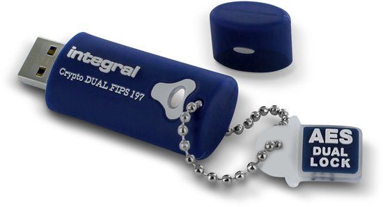 Integral 8GB Crypto Dual USB 3.0 Blauw