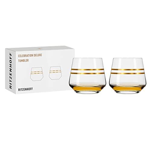 Ritzenhoff Celebration Deluxe Champagne Glass Set - 200 ml - Set of 2 - Gold Accents