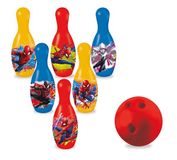 Mondo Toys Spiderman Bowlingset voor kinderen, inclusief 1 bal en 6 Spiderman-themakegels, sportspeelgoed, spel voor kinderen 2-3-4 jaar, 28075