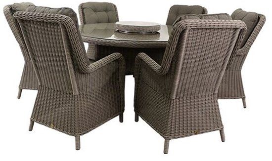 Buitengewoon Boet Coventry Delmar Diningset Bruin 6-persoons Rond Wicker