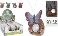 Koopman - Lampe de jardin solaire - Papillon - Polystone - Lumière blanche