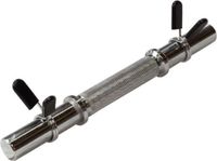 Gorilla Sports Dumbellstang 35 cm - 30 mm - Belastbaar tot 100 kg - Halter - Incl. veersluitingen - zilver