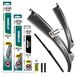 HEYNER® Jeu de balais d'essuie-glace complet pour MINI CLUBMAN 03.2007 - 12.2014, balais plats HYBRID, avant et arrière, aérodynamique et flexible, revêtement Nanographite