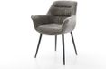 DELIFE Chaise rembourrée Kaira-Flex 4 pieds conique bouclé noir doux boue