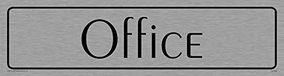 Viking Signs DV790-L26-MS "Office" deurbord, PEIGNOT lichtvet, 1 mm roestvrij staal, 225 mm H x 60 mm W