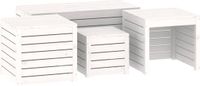 vidaXL 4-delige Tuinboxset massief grenenhout wit