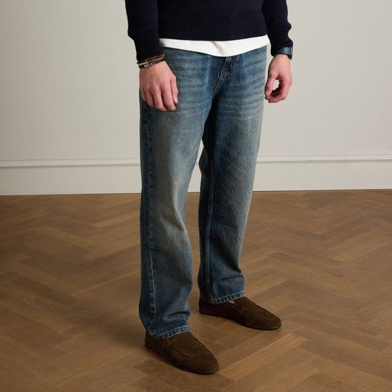Manfield - Heren - Bruine suède loafers - Maat 44