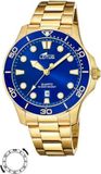 Lotus Herenhorloge 18761/1 Analoog Roestvrij Staal Goudkleurig Blauw