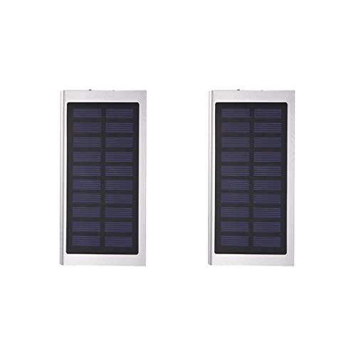 Gatuida 2 Stuks Met Draagbare Voor Led Bank Zilver Solar Dual Torch Usb Telefoon Poorten Mah Power Charger Universal
