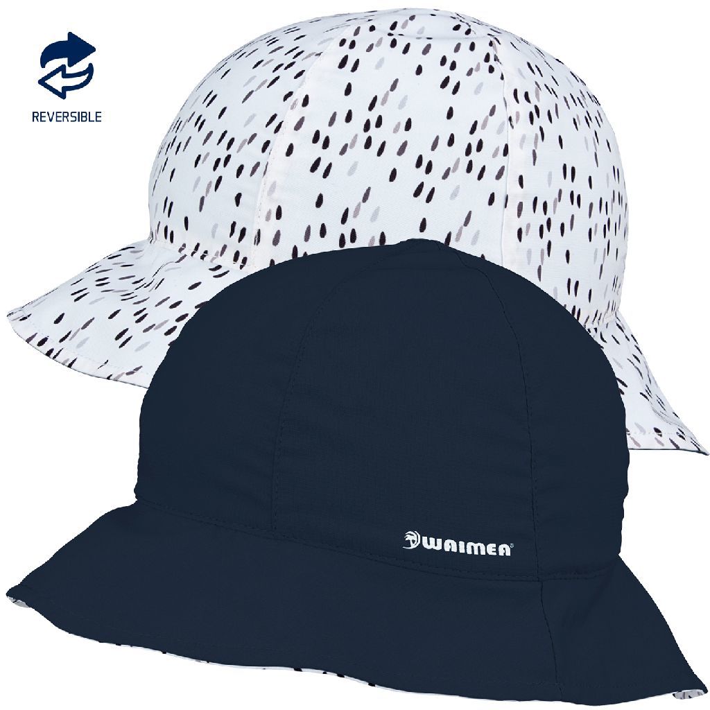 Waimea Van der Meulen Baby UV40 Reversible Head Cap - Navy/White - Baby (0-2 years)