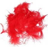 Merkloos Santex Hobby knutsel veren - 60x - rood - 7 cm