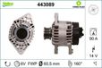 Valeo Dynamo/Alternator 443089-90 Amp - 6 Groeven - 14 V | Diameter Katrol: 61 mm, Draairichting: Draairichting met de Klok Mee