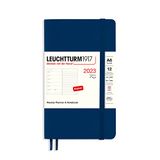 LEUCHTTURM1917 365928 A6 2023 weekplanner en softcover notitieblok, 12 maanden, marineblauw, Engels