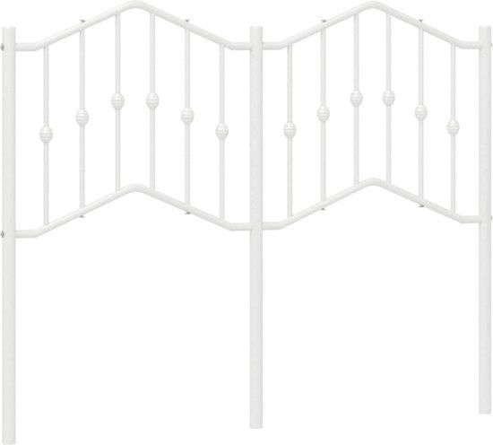 vidaXL Hoofdbord Metaal Wit 120 cm