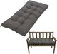 Merkloos Coussin de banc de jardin - Coussin de banc - Assise extérieure - Polyester imperméable - 130 x 50 cm - Gris foncé