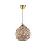 Plafondlamp met jute, handgemaakt, bruin/wit
