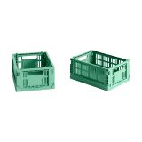 HAY Colour Crate Mini 13x17 cm, lot de 2 menthe foncée