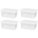 W5 Lot de 4 boîtes de rangement en plastique avec couvercle, 11 L