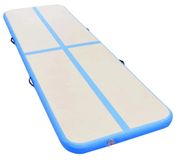 Tapis de gymnastique gonflable - Poutre d'équilibre airtrack - 300x100x10 cm - PVC - Avec pompe - Pour femmes - Vert olive
