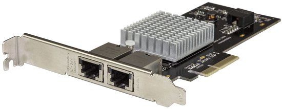 StarTech.com Dual Port 10G PCIe Network Adapter - RJ45 - 10/5/2.5/1GbE - Black/Silver