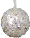 Decoris Kerstbal foam d8 cm wolwit