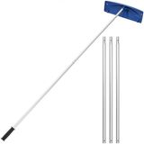 Merkloos Sneeuwdakschraper, 24 inch PP-kunststof blad, 3,8-18,2 ft verstelbare dakschraper met wielen, antisliphandgreep sneeuwruimgereedschap, lichtgewicht dakschraper voor het verwijderen van bladeren en vuil