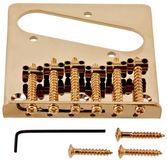 Gear4music Guitarworks 6-Zadel Gitaarbrug, Verguld