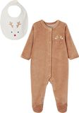 Vertbaudet Kerstset Rendier pyjama + slabbetje voor baby's
