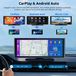 Autoradio - Écran tactile portable avec caméra - 25,4 cm - CarPlay sans fil et Android Auto - Navigation GPS - 1600 x 600