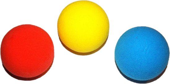 Atabiano Foam Tennisballen - 3 stuks - Rood/Geel/Blauw