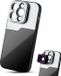 MOJOGEAR 17mm lens case voor iPhone 14 Pro – Schroefdraad voor macrolens, telelens, anamorphic lens of DOF-adapter – Stevig hoesje – Zwart/Grijs