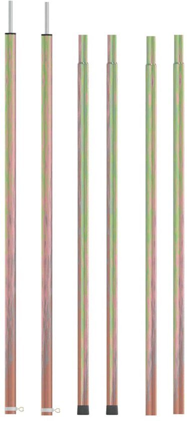 vidaXL Tentstokken - 2 stuks - telescopisch - 170-255 cm - gegalvaniseerd staal