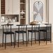 Set de 4 tabourets de bar - Chaises de cuisine modernes - Hauteur d'assise 63,5 cm - Similicuir - Dossier en forme de U - Cadre en métal - Pivotant - Sans accoudoirs