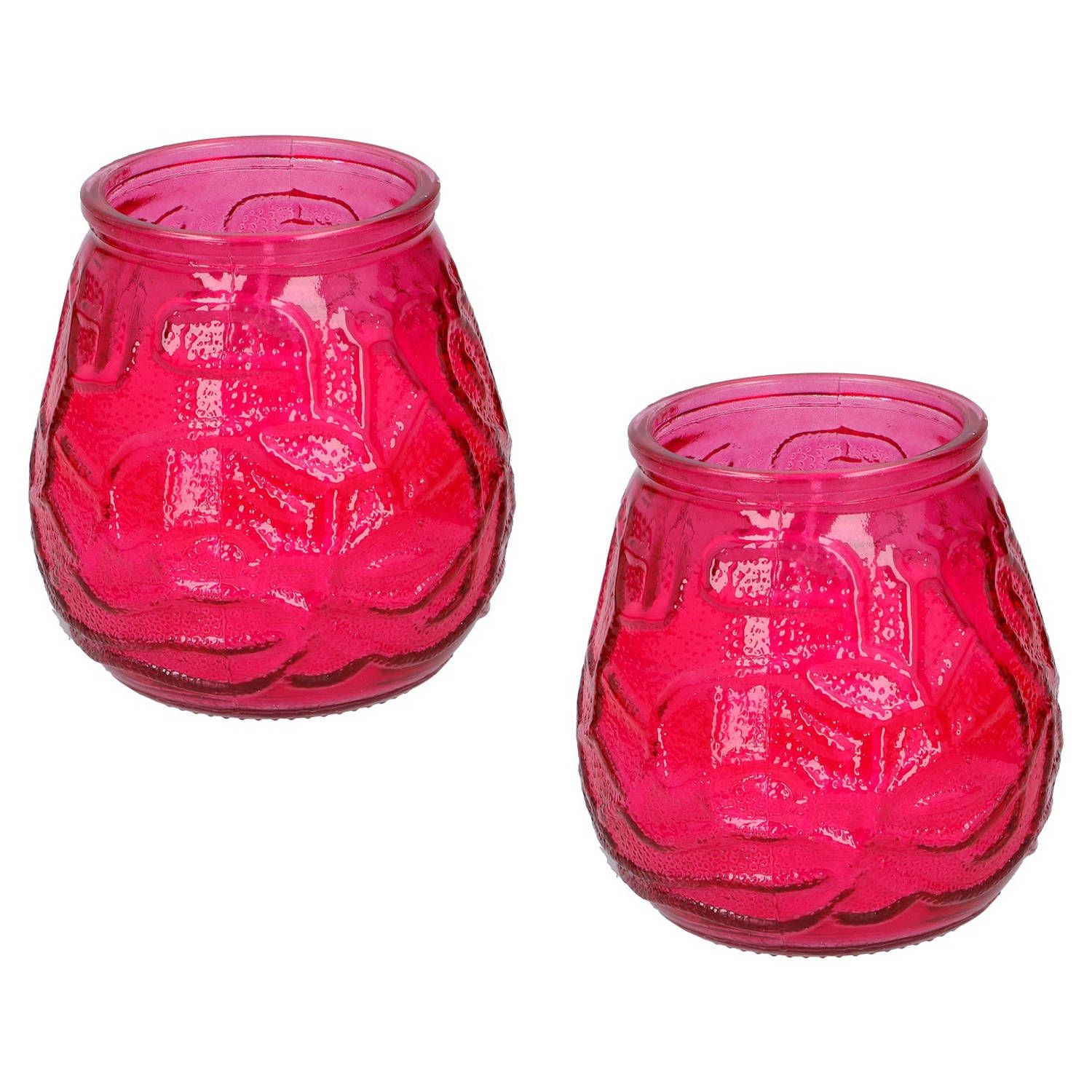 Arti Casa Set van 3 Citronella Tuin Kaarsen - Rood Glas - 10 cm - Anti Muggen