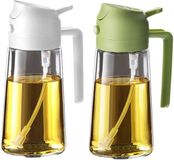 TrendPlain 16oz Olieverstuiver voor Kookolie - 470ml Olijfoliefles - 2-in-1 Oliedispenser en Olieverstuiver - Keukengadgets voor Koken, Salade en Grillen Wit & Groen