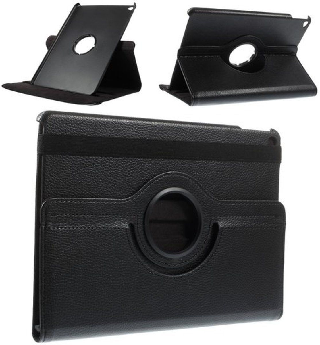 GadgetBay Zwarte iPad Air 2 hoesje case met draaibare cover standaard